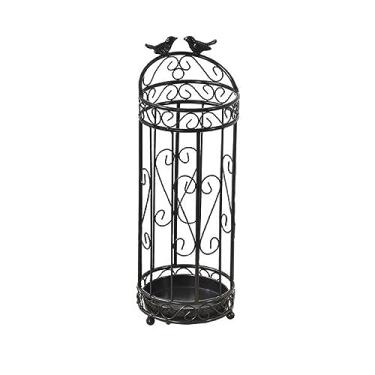 Imagem de Suporte de guarda-chuva criativo estilo moderno suporte de guarda-chuva, balde de guarda-chuva vazado com bandeja de gotejamento, suporte de bengala de guarda-chuva, organizador de economia de espaço