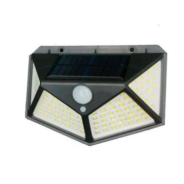 Imagem de Luminaria Solar 100 Leds Com Sensor Jardim Prova D`Água