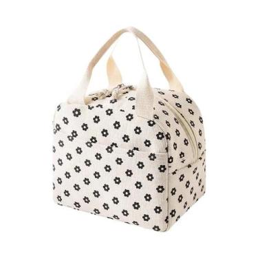 Imagem de Bolsa Térmica Infantil De Corduroy Para Almoço Escolar, Multifuncional