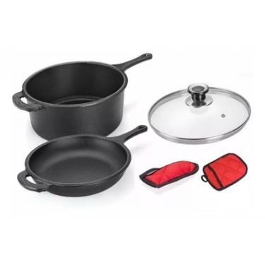 Imagem de Conjunto Caçarola E Frigideira Multiuso De Ferro Fundido