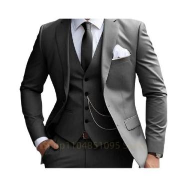 Imagem de Terno Masculino Slim Fit Verde Menta De 3 Peças Com Lapela Entalhada, 