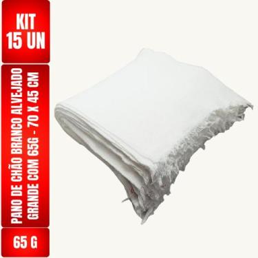 Imagem de Kit C/ 15 un - Pano De Chão Branco Alvejado 70 X 45 Cm - Neves - Grand