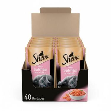 Imagem de Kit Ração Úmida Sheba Sachê para Gatos Adultos Sabor Salmão ao Molho 4