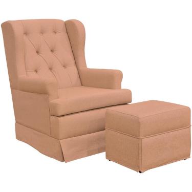 Imagem de Poltrona Com Puff Helena P02 Amamentação Balanço Rosa Lyam Decor