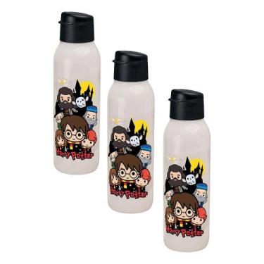 Imagem de Kit 3 Garrafas de Água Tupperware Eco Tupper Redonda Plus Harry Potter