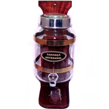 Imagem de Pingômetro Barril Tubão de Vidro 3L Rústico Decor de Cachaça - Vinho -