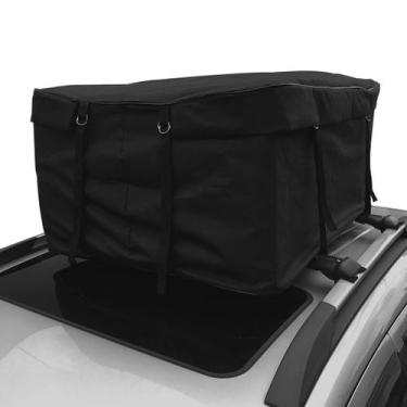 Imagem de Bagageiro Teto Maleiro 340 litros Resistente Mala Dobrável Para Carro 