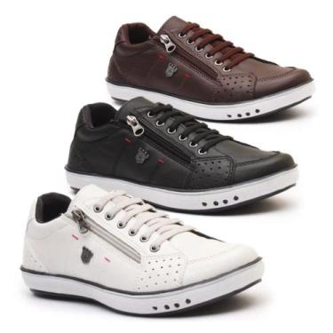Imagem de Kit 3 Pares Sapatênis Tênis Casual By Jack com Zíper Lateral e Cadarço