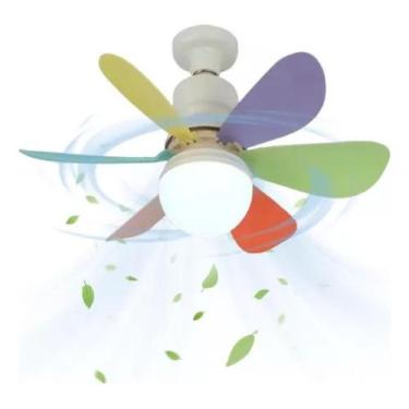 Imagem de Super Ventilador De Teto Lâmpada Led Controle Bocal E27 Potente Pás- A