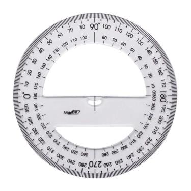Imagem de Transferidor 360° Maxcril Premium Cristal com Escala de 360 Graus para Medições Precisa...