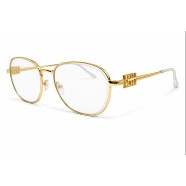 Imagem de Óculos de Sol Feminino Luxo Armação Metal Detalhe Miumiu-Unissex