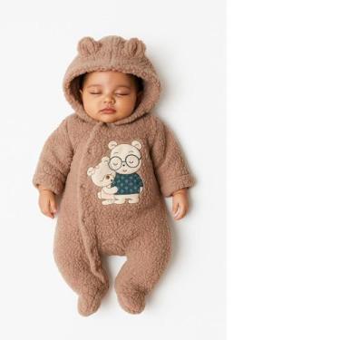 Imagem de Macacão ted inverrno bebê menina - Quentinho com capuz - Moleka Sapeka