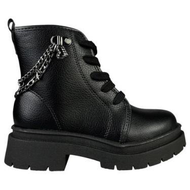 Imagem de Bota Coturno Infantil Menina Molekinha Original Tratorada Preta Estilo