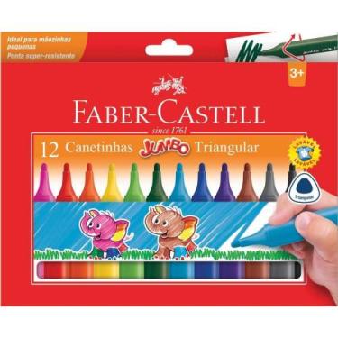 Imagem de Caneta Hidrografica Jumbo Triangular 12 Cores PCT.C/06 - FABER-CASTELL