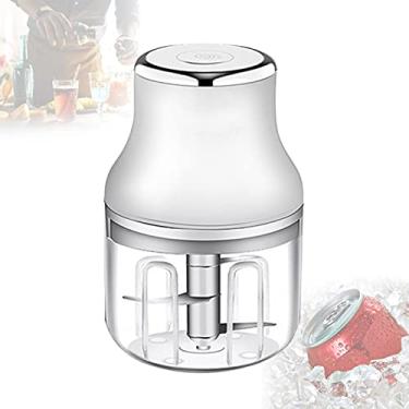 Imagem de Triturador de gelo elétrico sem fio, mini máquina de barbear com carregamento USB com capacidade de 250 ml, partida de um botão, máquina de gelo triturador para alho picado, tempero, carne moída, agitação, vitaminas