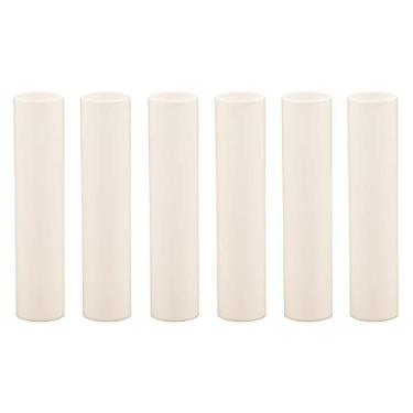 Imagem de Creative Hobbies Capas de vela de plástico creme de 10 cm de altura, capas de soquete para candelabro – soquetes de base de candelabro E12 | Conjunto de 6
