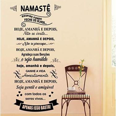 Imagem de Adesivo de parede frase Namastê tamanho 50cm x 90cm