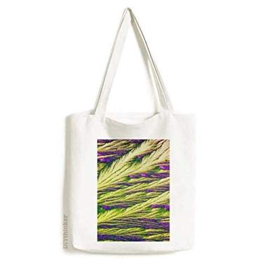 Imagem de Sacola de lona com estampa de penas e papel de parede, sacola de compras, bolsa casual