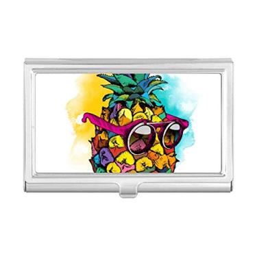 Imagem de Óculos de sol estilo tropical, abacaxi, frutas, porta-cartões de visita, estojo de bolso
