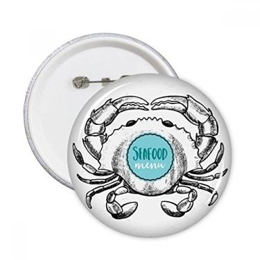 Imagem de Desenho de caranguejo com ilustração de organismo marítimo pinos redondos emblema decoração de roupas 5 peças presente