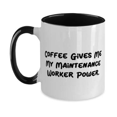 Imagem de Manutenção profissional para homens e mulheres, Caneca Coffee Give Me My Maintenance Funny Maintenance worker Two Tone 325 ml, copo da Team Leader