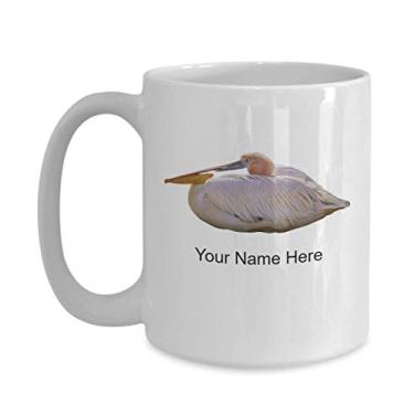 Imagem de Caneca pelicana branca personalizada, copo de café pelicano, ideia de presente pelicano, copo pelicano personalizado, caneca de café pelicano personalizada - caneca de café 425 g