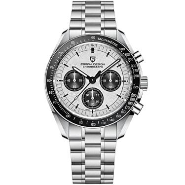 Imagem de Pagani Design 1701 Relógios Masculinos Quartzo Masculino Cronógrafo Aço Inoxidável Relógios Esportivos Masculinos Impermeáveis Japão VK63 Movimento, PD1701-branco-CJK
