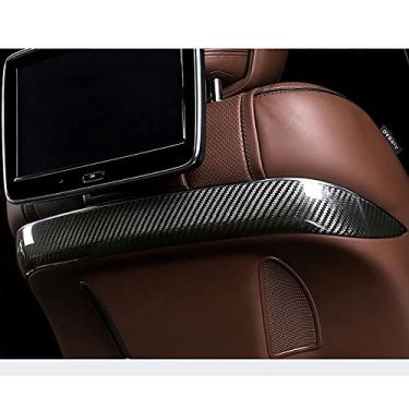 Imagem de Acabamento interno de capa de assento de fibra de carbono real compatível com Mercedes Benz S Class W222 S320 S500 S63 S65 AMG S450L S560e S600L acessório (acabamento do assento, 2 peças)