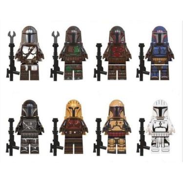 Imagem de Super Kit 8 Soldados Bonecos Blocos De Montar Mandalorian