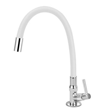 Imagem de Torneira Para Cozinha De Mesa Tubo Gourmet Colorido 1/4v. Cor:Branco