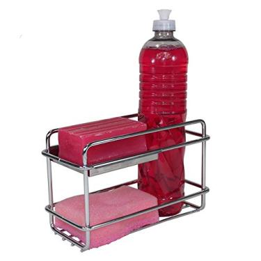 Imagem de Porta Detergente, Sabão, Esponja Para Bancada Aço Cromado Jomer 2310