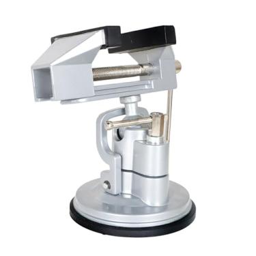 Imagem de Vácuo base portátil com torno de base à vácuo, 8 cm, largura da mandíbula, pivôs multiangulares giram 360° para várias superfícies de trabalho lisas