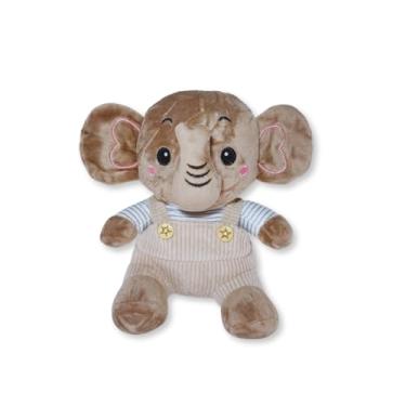 Imagem de Elefante de Pelúcia com Macacão Fizzy Toys Marrom Wally