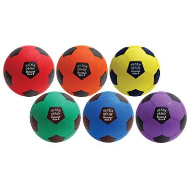 Imagem de Bolas de futebol de borracha onduladas ultra luxuosas com enrolamento de nylon para maior durabilidade e retenção de forma - Conjunto de 6