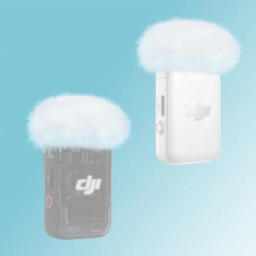 Imagem de YOUSHARES 2 pacotes com para-brisas de microfone peludo para DJI MIC 2, capa de microfone com filtro pop para DJI MIc 2 Reduzir fundo Nosie, branco (não para DJI MIC 1)