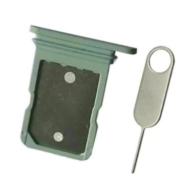 Imagem de PHONSUN Suporte de bandeja de cartão SIM único de substituição para Google Pixel 5 GD1YQ GTT9Q (verde/Sorta Sage)