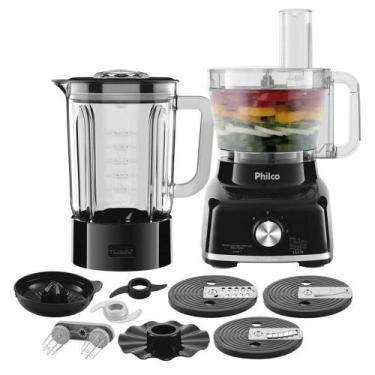 Imagem de Multiprocessador Philco 9 Em 1 Glass Copo de Vidro Preto 1700w, 220V