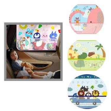 Imagem de Protetor Solar Cortina Para Carros Infantil bebê Com Tela Armazenament