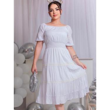 Imagem de Vestido Midi Soltinho Festa com Manga 3/4 Elegante - Vestidos de Festa