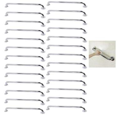 Imagem de Alça de Apoio 80cm Barra Inox Kit 26 Unidades Idoso Cadeirante Banheir