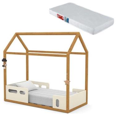 Imagem de Mini Cama Montessoriana Liv Off White Freijó com Colchão - Matic - Mat