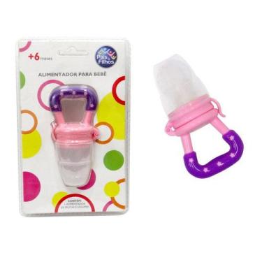 Imagem de Alimentador Para Bebês De Frutas Silicone - Pais e Filhos, Rosa