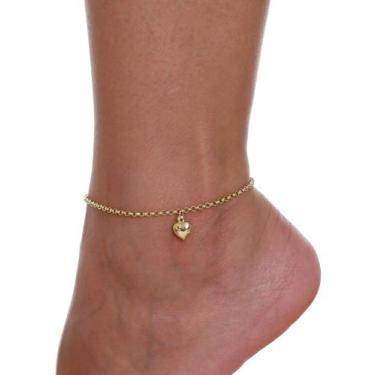 Imagem de Tornozeleira Feminina Portuguesa Coração Ouro 18k 750 - Thile Joias, 2