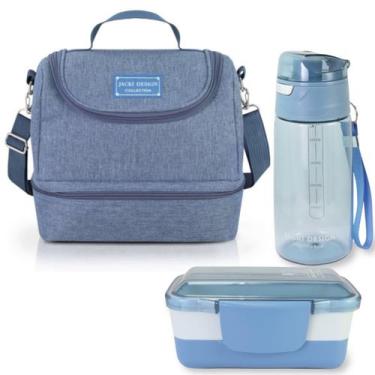 Imagem de Bolsa Térmica Marmita Lancheira Necessaire 2 Divisórias Compartimentos