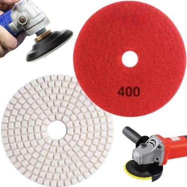 Imagem de 1 X Lixa Discos Grão 4 Pol.100mm Diamantada Liso Polir Lixadeira Grani