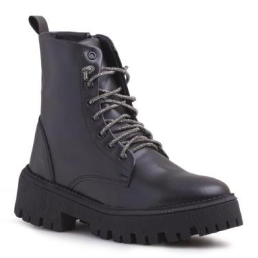 Imagem de Bota Com Cadarço Strass Coturno Feminino Tratorada Lançamento - YES ME