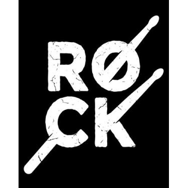 Imagem de Rock Music Ideas - Notebook With Staff And Guitar Tabs: Blank sheet music notebook with staff, guitar tabs and cool black cover in Rock style. Format 8 X 10 inches, close to DIN A4 Size