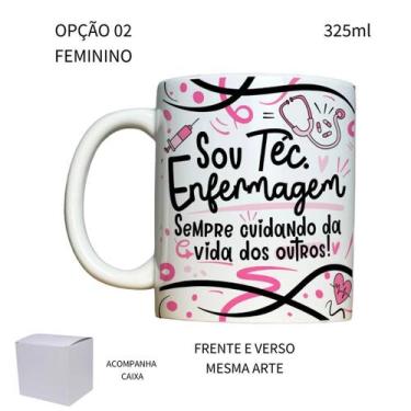 Imagem de Caneca 325ml Técnico Técnica de Enfermagem - LARANJA E MIMOS