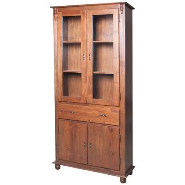 Imagem de Cristaleira de Vidro e Madeira Antique com 4 Portas e 1 Gaveta - 308 -