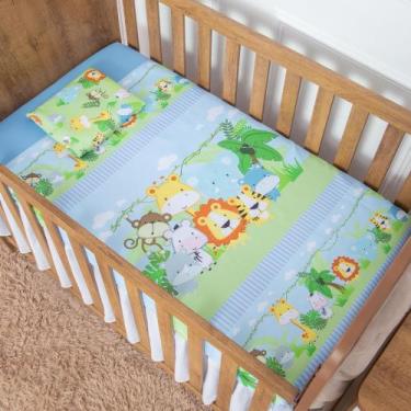 Imagem de Kit Lençol De Berço Safari 3 Peças  - Miguel Baby, Cinza